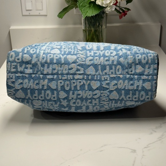 Coach 16988 Poppy Denim Blue and Silver Tote Shoulder Bag - Picture 10 of 16